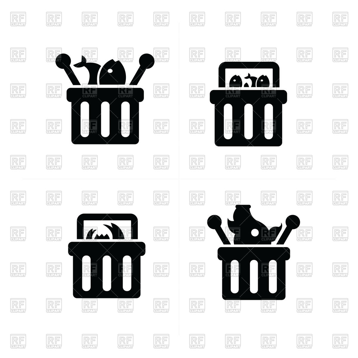 Fresh Food Shopping Cart Icon Set Vector Image Of Icons 1200x1200 Fresh Food Shopping Cart Icon Set Vector Image Of Icons