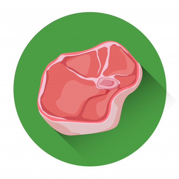 Pork Meat Fresh Food Icon Flat Vector Illustration Vector 626x626 Pork Meat Fresh Food Icon Flat Vector Illustration Vector