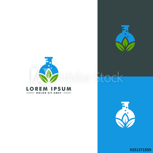 500x500 Cannabis Lab Logo Template, Nature Fresh Icon, Leaf Design Vector