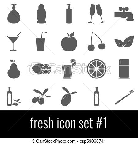 450x470 Fresh Icon Set Gray Icons On White Background Vector
