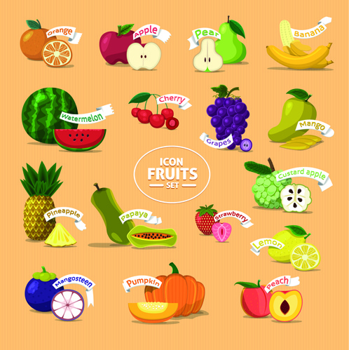 498x499 Fresh Fruits Creative Icons Vector Free Vector In Encapsulated
