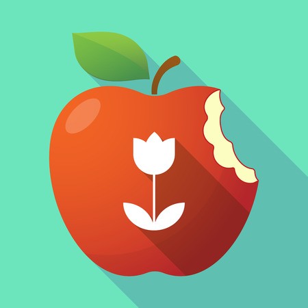 450x450 Illustration Of A Long Shadow Healthy Fresh Food Red Apple Fruit
