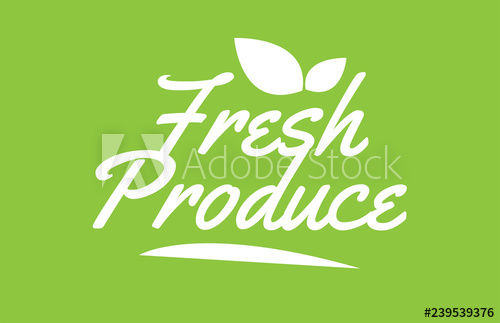 500x323 Fresh Produce White Text Word With Leaf Logo Icon On Green
