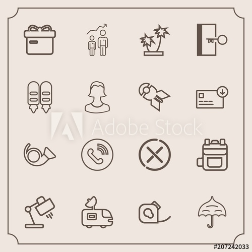 500x500 Modern, Simple Vector Icon Set With Protection, Stop, Present