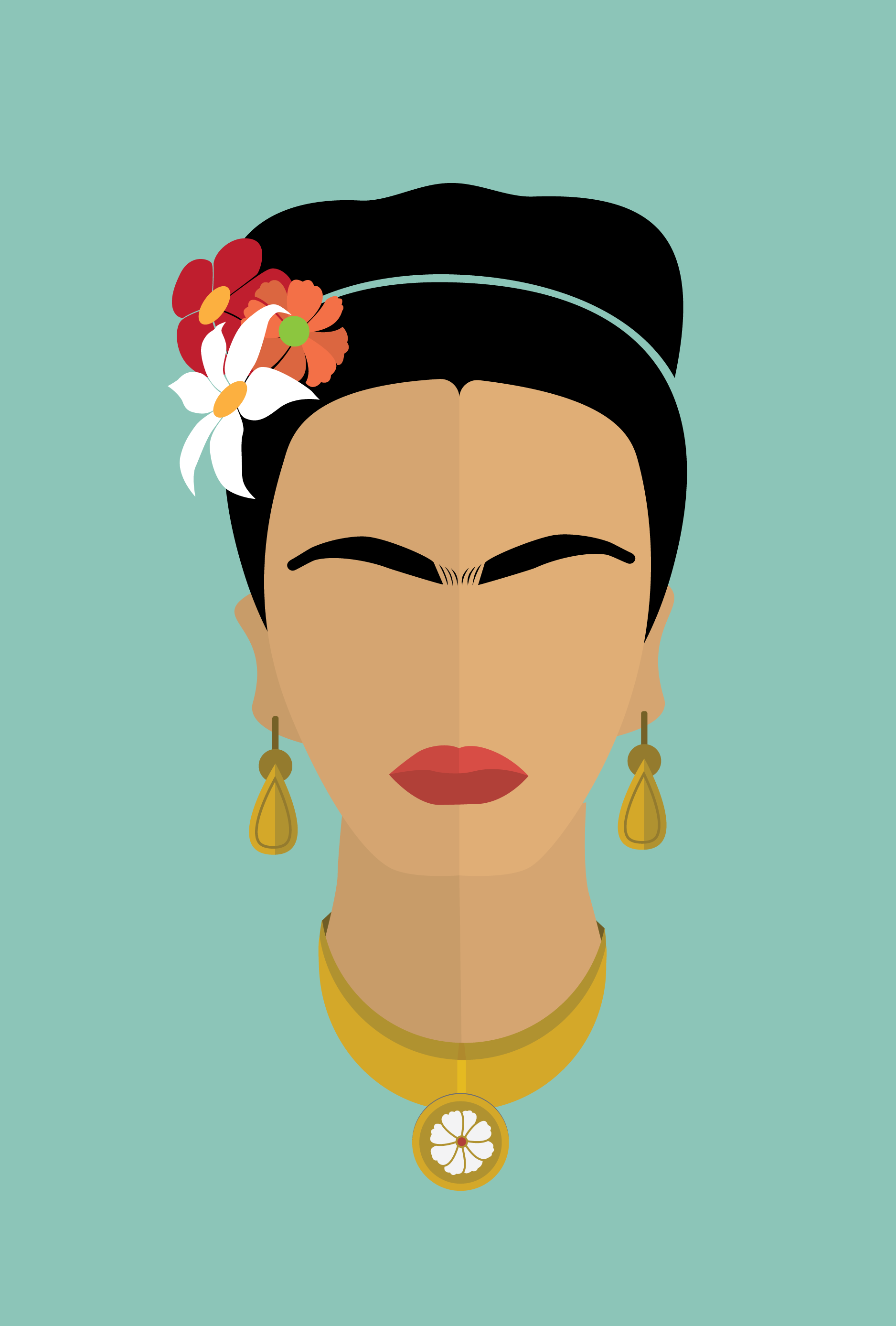 1876x2775 Frida Kahlo Icon Print, Original Design Studio Maxe