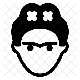 256x256 Frida Kahlo Icon Of Glyph Style