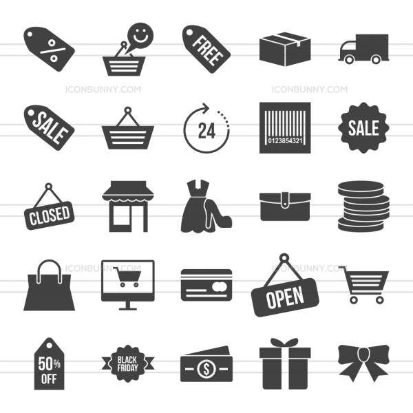 600x600 Black Friday Glyph Icons