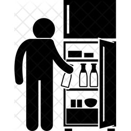 256x256 Open Fridge Icon Of Glyph Style