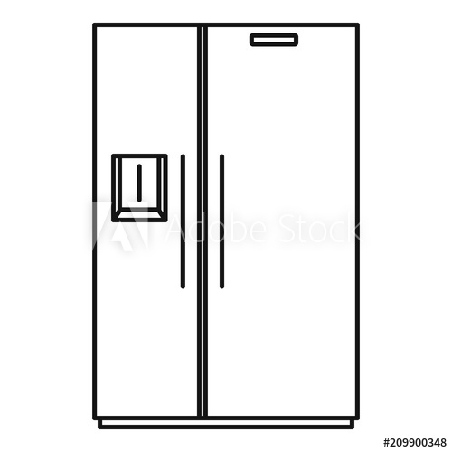 500x500 Double Door Fridge Icon Outline Illustration Of Double Door