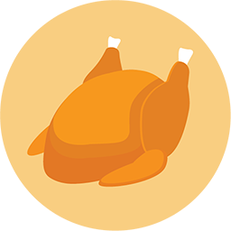 256x256 Fried Chicken Icon Download Flat Round Icons Iconspedia