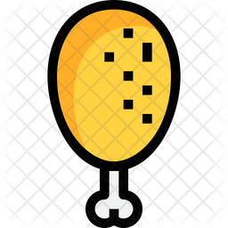 256x256 Fried Chicken Icon Of Colored Outline Style