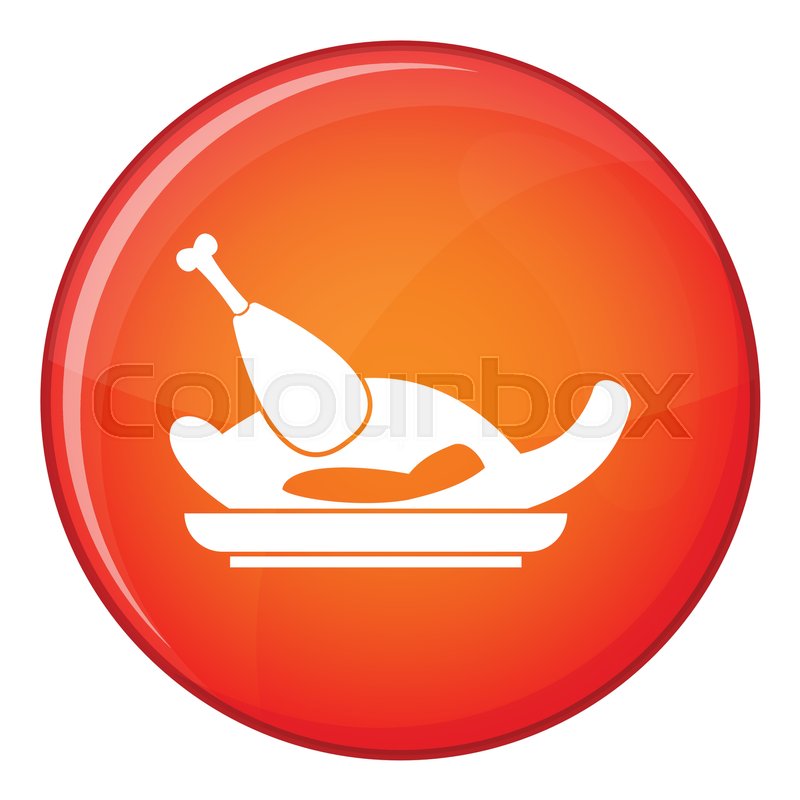 800x800 Fried Chicken Icon In Red Circle Stock Vector Colourbox