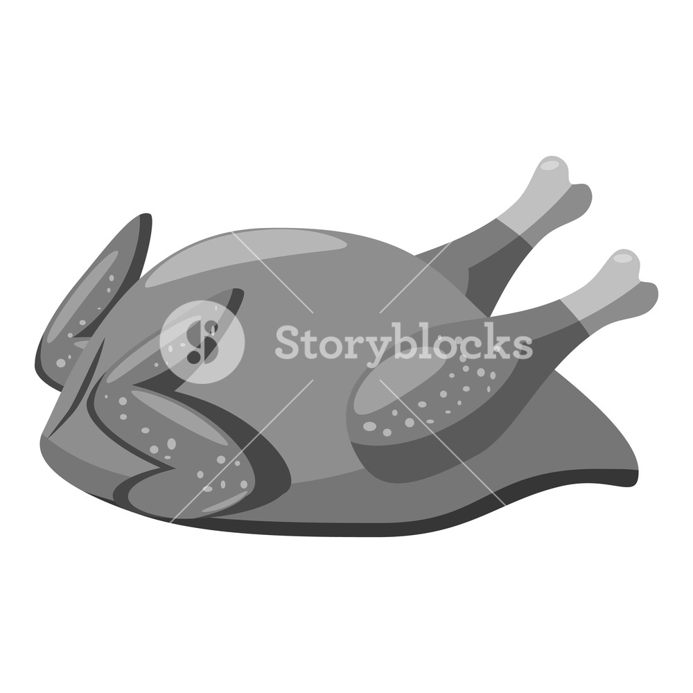 1000x1000 Fried Chicken Icon Gray Monochrome Illustration Of Fried Chicken