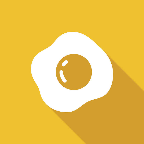 600x600 Fried Egg Icon White Art Print