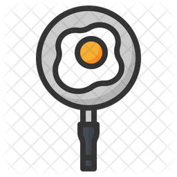 256x256 Fried Egg Icon Of Colored Outline Style