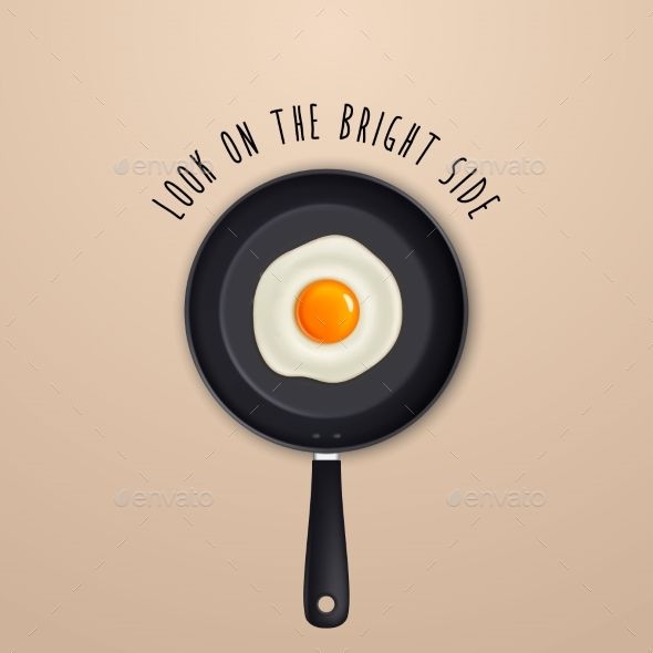 590x590 Realistic Fried Egg Icon Isolated On White Background Design