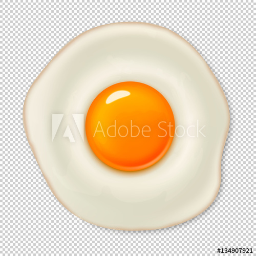 500x500 Realistic Vector Fried Egg Icon Isolated On Transparent Background