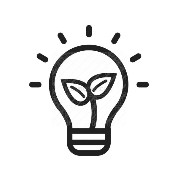 600x600 Eco Friendly Bulb Line Icon