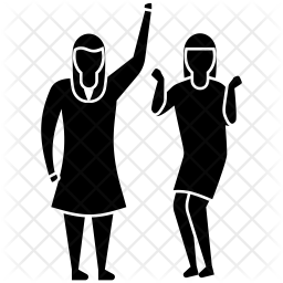 256x256 Female Friends Icon Of Glyph Style