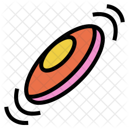256x256 Frisbee Icon Of Colored Outline Style