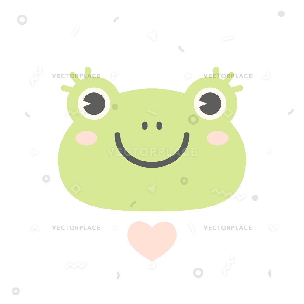 1000x1000 Cute Flat Frog Symbol Logo Or Vector Illustration