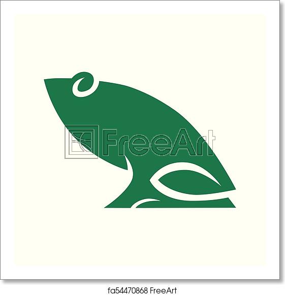 561x581 Free Art Print Of Abstract Frog Symbol, Icon On White Abstract
