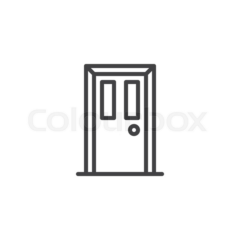 800x800 Door Front Outline Icon Linear Style Stock Vector Colourbox