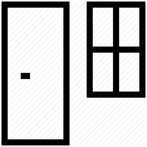 512x512 Door With Window, Home Door, Home Front Door And Window, House