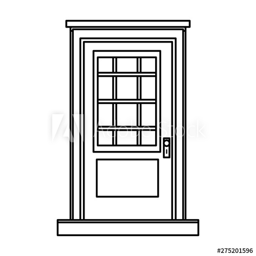 500x500 Front Door House Entrace Icon In Black And White