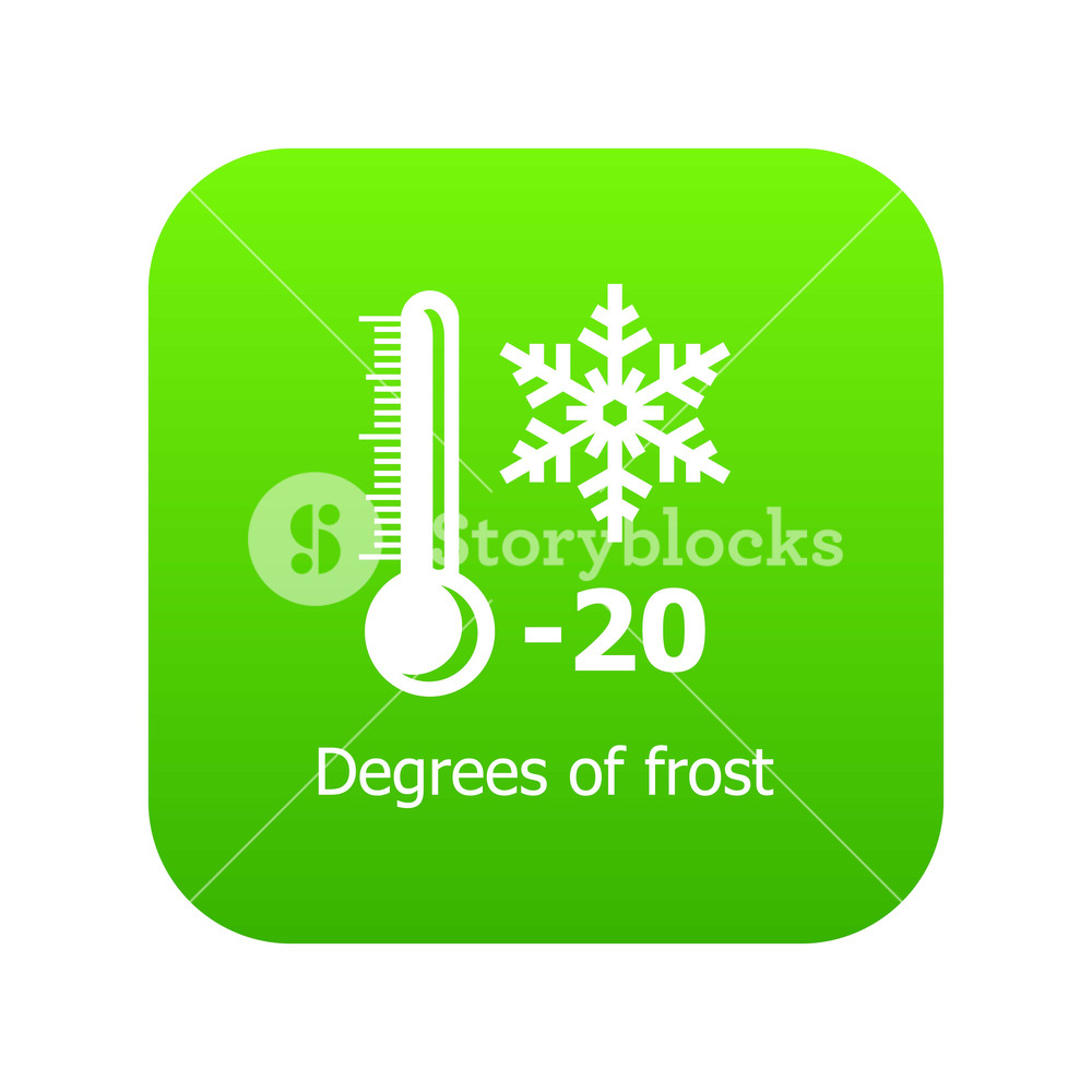 1000x1000 Frost Icon Green Vector Isolated On White Background Royalty Free