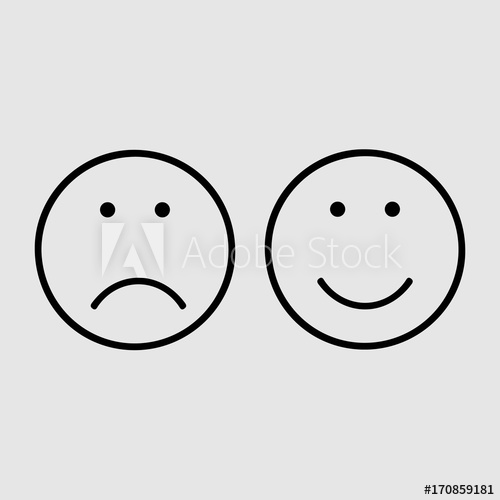 500x500 Smile And Frown Face Vector Icon