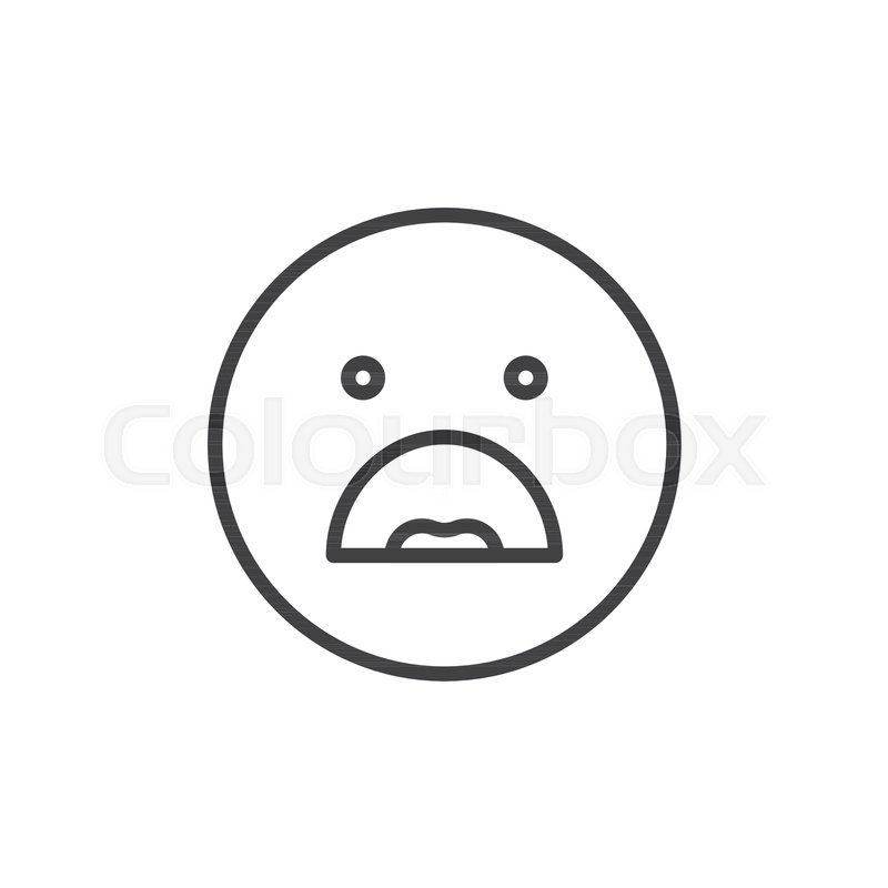 800x800 Frowning Face Emoticon With Open Mouth Stock Vector Colourbox