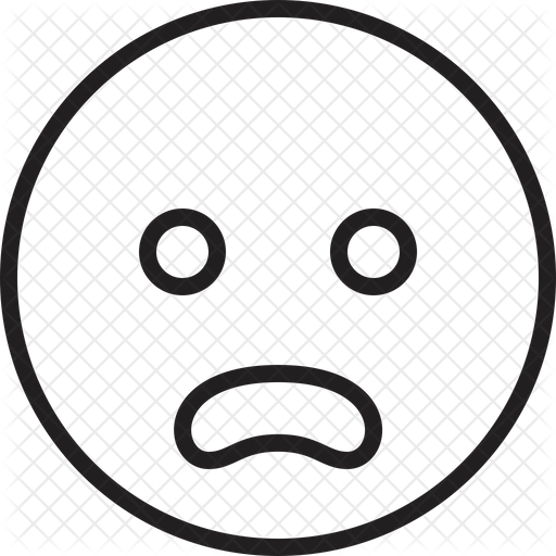 512x512 Frowning Face With Open Mouth Emoji Icon Of Line Style