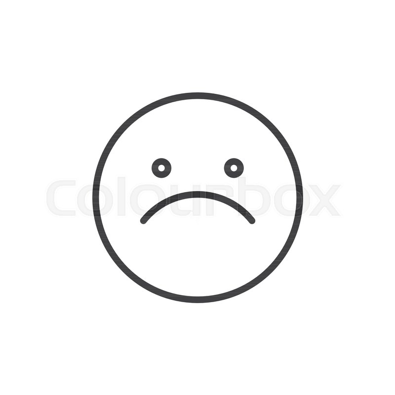 800x800 Slightly Frowning Face Emoticon Line Stock Vector Colourbox