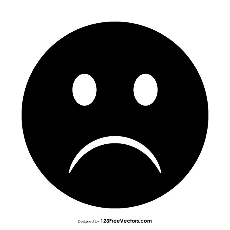800x800 Black Frowning Face Emoji Free Vectors Emoji, Emoticon, Vector