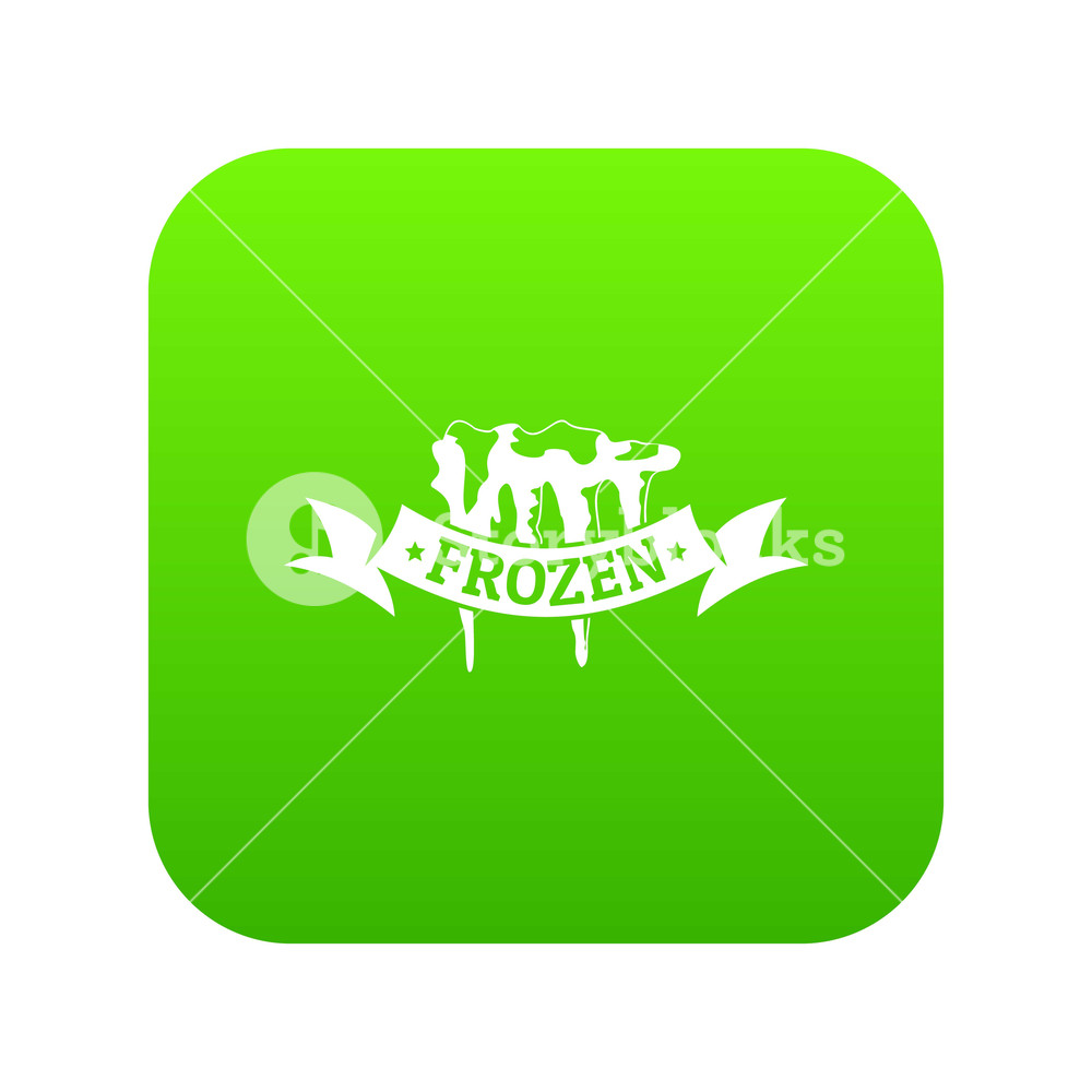 1000x1000 Frozen Icon Green Vector Isolated On White Background Royalty Free