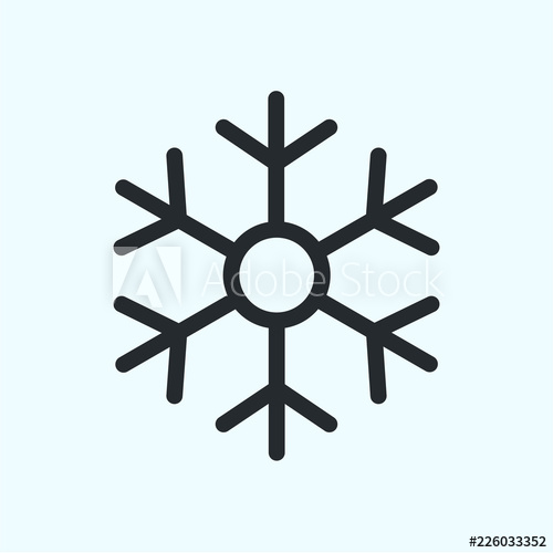 500x500 Snow Snowflake Winter Cold Frozen Flat Line Stroke Icon Pictogram