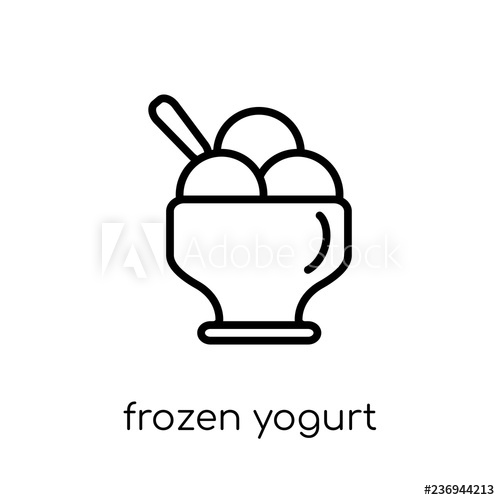 500x500 Frozen Yogurt Icon Trendy Modern Flat Linear Vector Frozen Yogurt