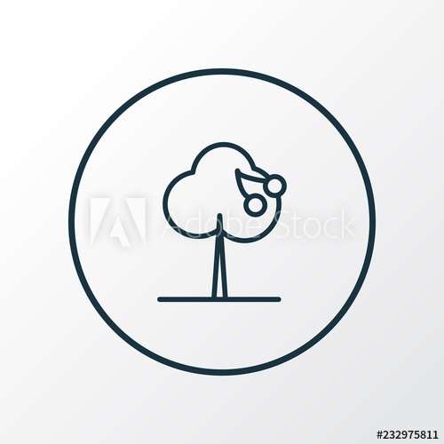 500x500 Cherry Tree Icon Line Symbol Premium Quality Isolated Fruit Tree