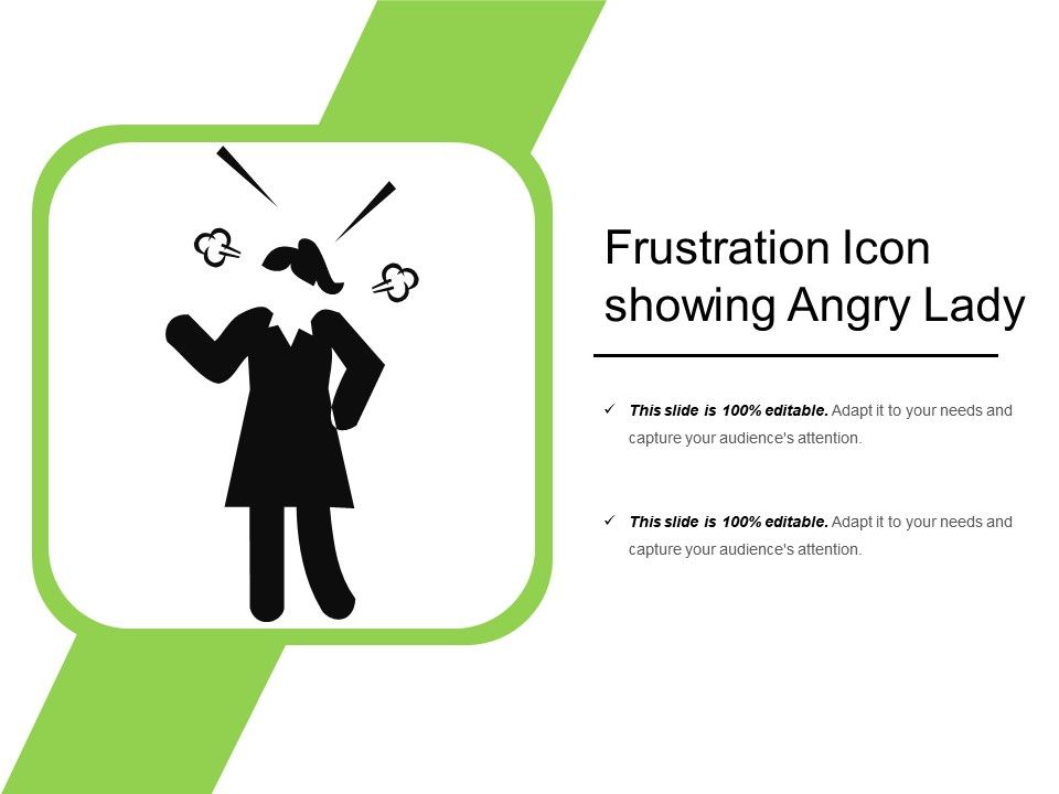 960x720 Frustration Icon Showing Angry Lady Powerpoint Shapes