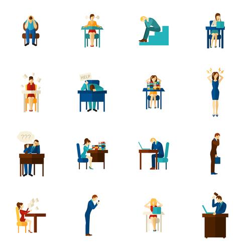 490x490 Frustration People Flat Icon Set Vector