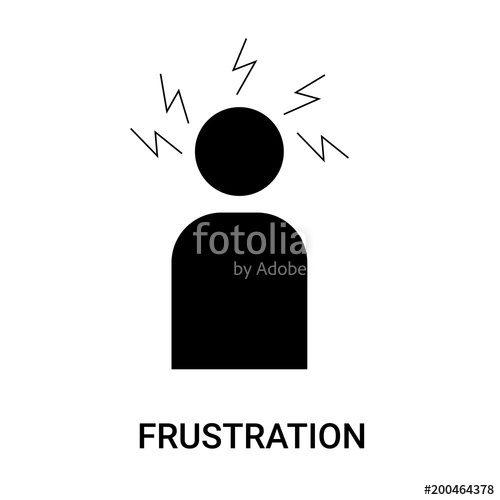 500x500 Frustration Icon On White Background, In Black, Vector Icon