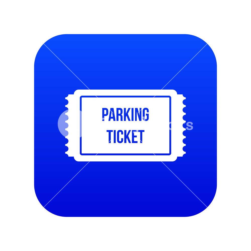 1000x1000 Parking Ticket Icon Digital Blue For Any Design Isolated On White