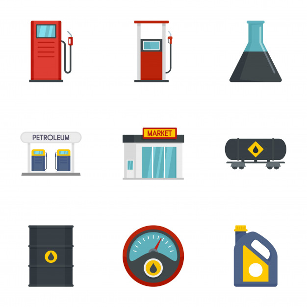 626x626 Petrol Fuel Icon Set, Flat Style Vector Premium Download