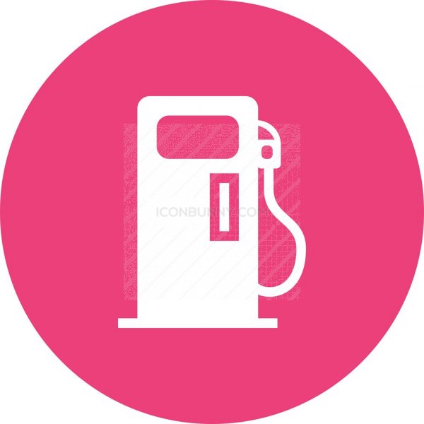 600x600 Petrol Pump Flat Round Icon
