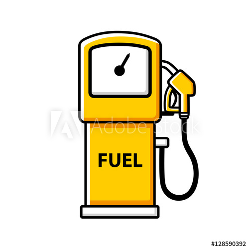 500x500 Yellow Gasoline Fuel Pump Icon Isolated