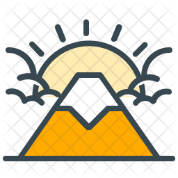 256x256 Fuji Icon Of Colored Outline Style