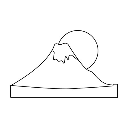 450x450 Mount Fuji Icon In Outline Style Isolated On White Background