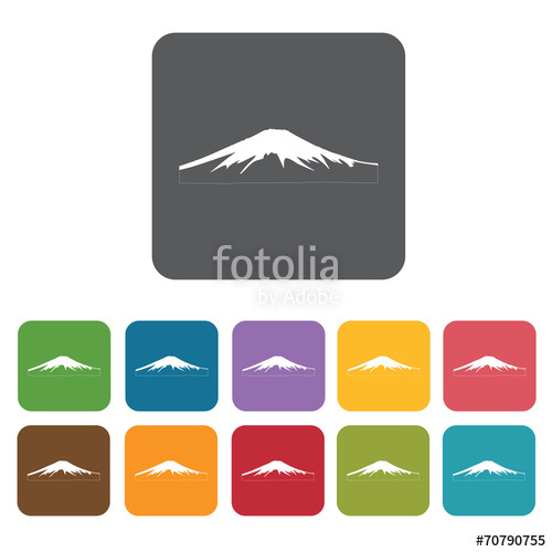 500x500 Mt Fuji Icon Attraction Of Japanese Icon Set Rectangle Colourf
