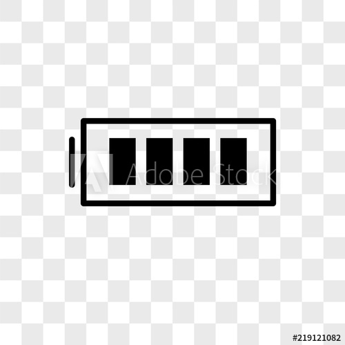 500x500 Full Battery Vector Icon On Transparent Background, Full Battery